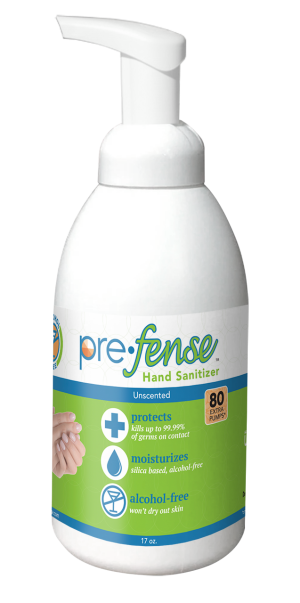 Prefense Foaming Hand and Skin Sanitizer, Unscented (17 oz)